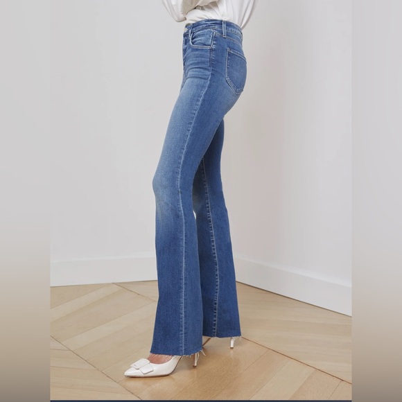 NWT | L' agence Ruth Straight Leg high rise fray hem jeans | SZ 26 | Designer - Picture 2 of 13